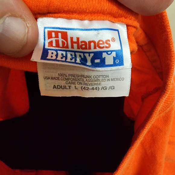 Hanes Beefy-T Men's Size Large  Shooters Ft. Lauderdale Orange T-shirt - Picture 5 of 7